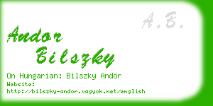 andor bilszky business card